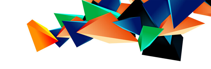 Triangle mosaic abstract background, 3d triangular low poly shapes. Geometric vector illustration for covers, banners, flyers and posters and other