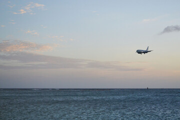 Fototapeta na wymiar sunset in the paradise, caribbean sea , _Aruba