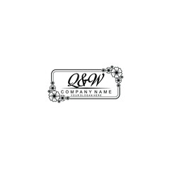 Letter QW Beautiful handwriting logo