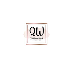 Letter QW Beautiful handwriting logo