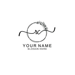 Letter RC Beautiful handwriting logo