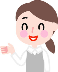 笑顔で話をする女性