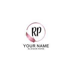 Letter RP Beautiful handwriting logo