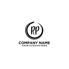 Letter RP Beautiful handwriting logo