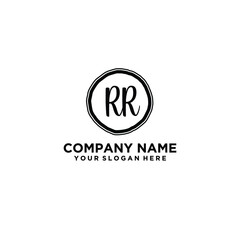 Letter RR Beautiful handwriting logo