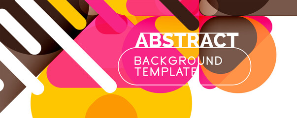 Modern geometric round shapes and dynamic lines, abstract background. Vector illustration for placards, brochures, posters and banners