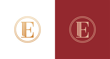 Elegant Classy letter E law pillars logo