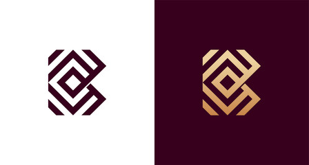 Abstract geometric letter BC elegant monogram logo © Yansuari
