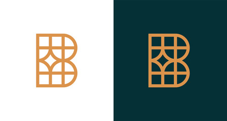 simple classy letter B logo with geometric pattern