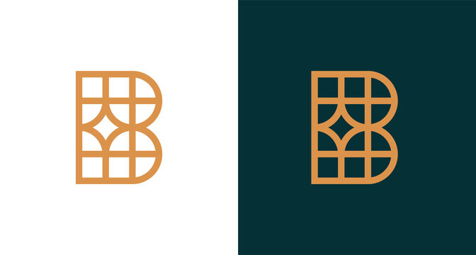 simple classy letter B logo with geometric pattern