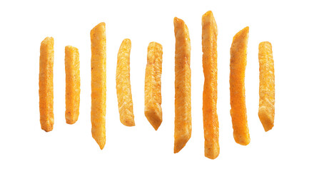 A set of french fries. Isolated on a white background