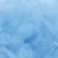 Blue watercolor background. Abstract cloud texture. The background illustration is suitable for decorative printing, covers, backgrounds of social networks and web design, packaging paper.