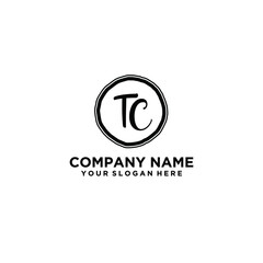 Letter TC Beautiful handwriting logo