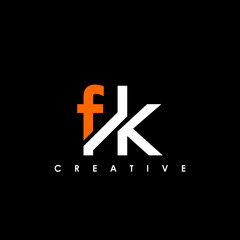FK Letter Initial Logo Design Template Vector Illustration