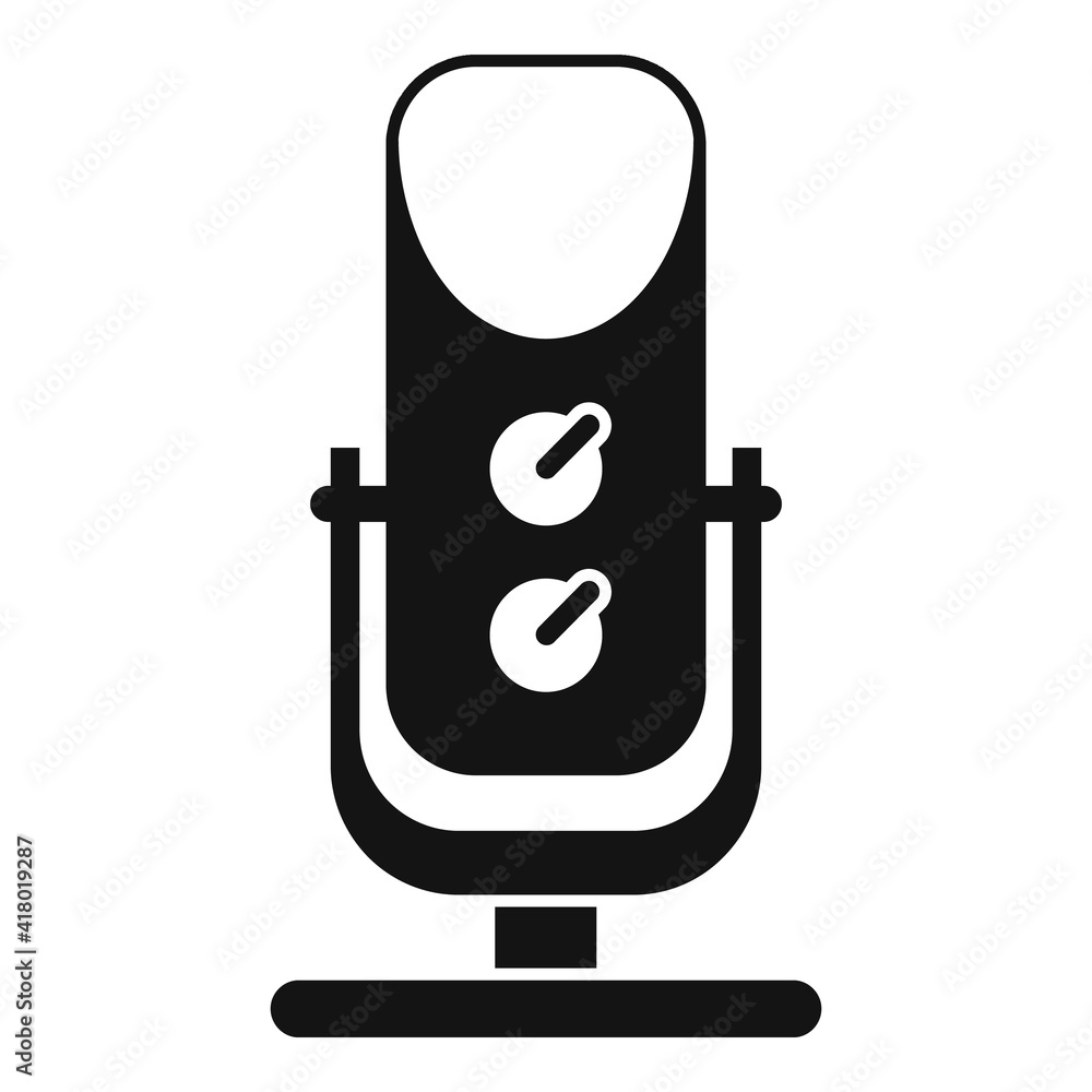 Poster radio microphone icon. simple illustration of radio microphone vector icon for web design isolated o