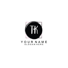 Letter TK Beautiful handwriting logo