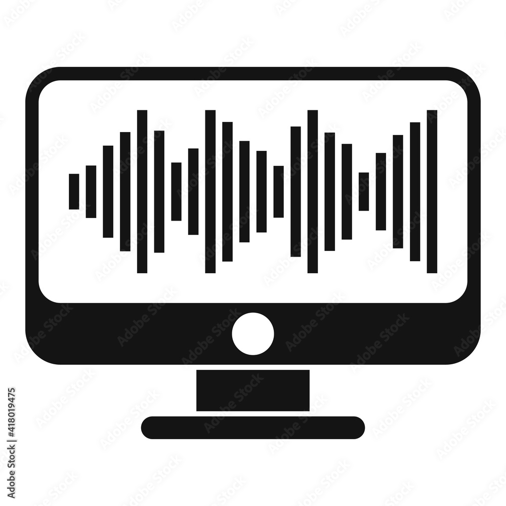 Poster computer radio online icon. simple illustration of computer radio online vector icon for web design 