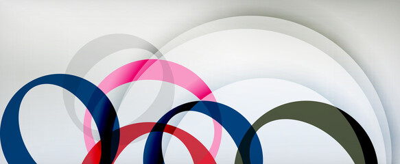 Ring geometric shapes, o letter repetition wallpaper. Abstract background for business or technology presentations, internet posters or web brochure covers