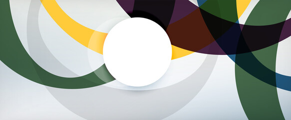 Obraz premium Ring geometric shapes, o letter repetition wallpaper. Abstract background for business or technology presentations, internet posters or web brochure covers