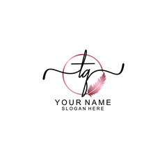 Letter TQ Beautiful handwriting logo