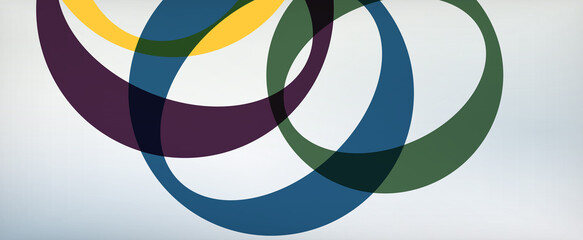 Obraz premium Ring geometric shapes, o letter repetition wallpaper. Abstract background for business or technology presentations, internet posters or web brochure covers