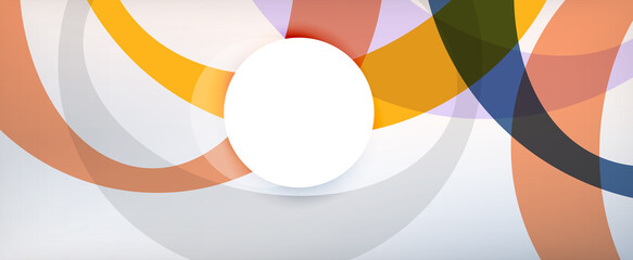 Obraz premium Ring geometric shapes, o letter repetition wallpaper. Abstract background for business or technology presentations, internet posters or web brochure covers