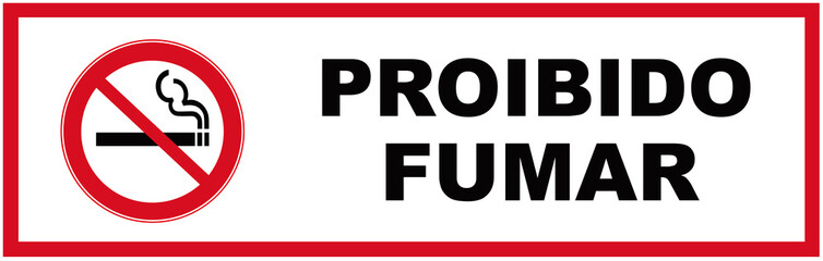 A sign that warns  in Portuguese language : no smoking.