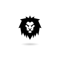 Lion head icon with shadow
