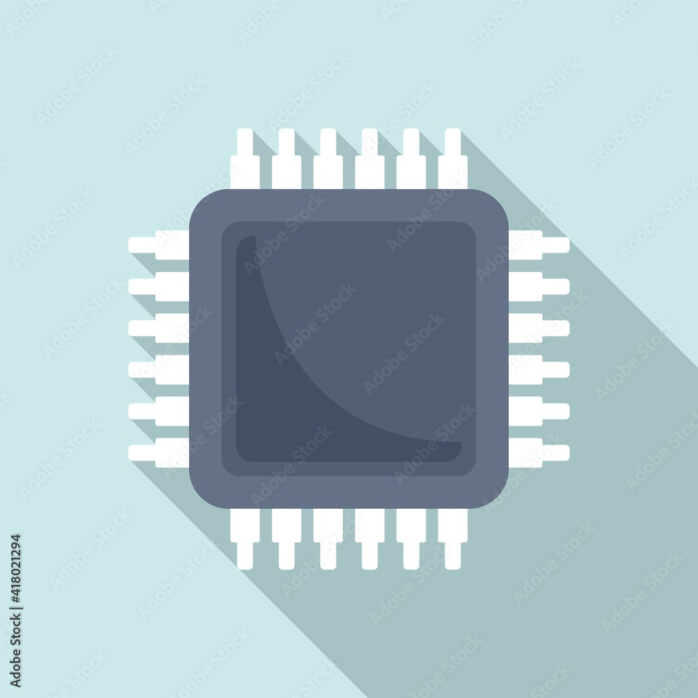Poster nano processor icon. flat illustration of nano processor vector icon for web design