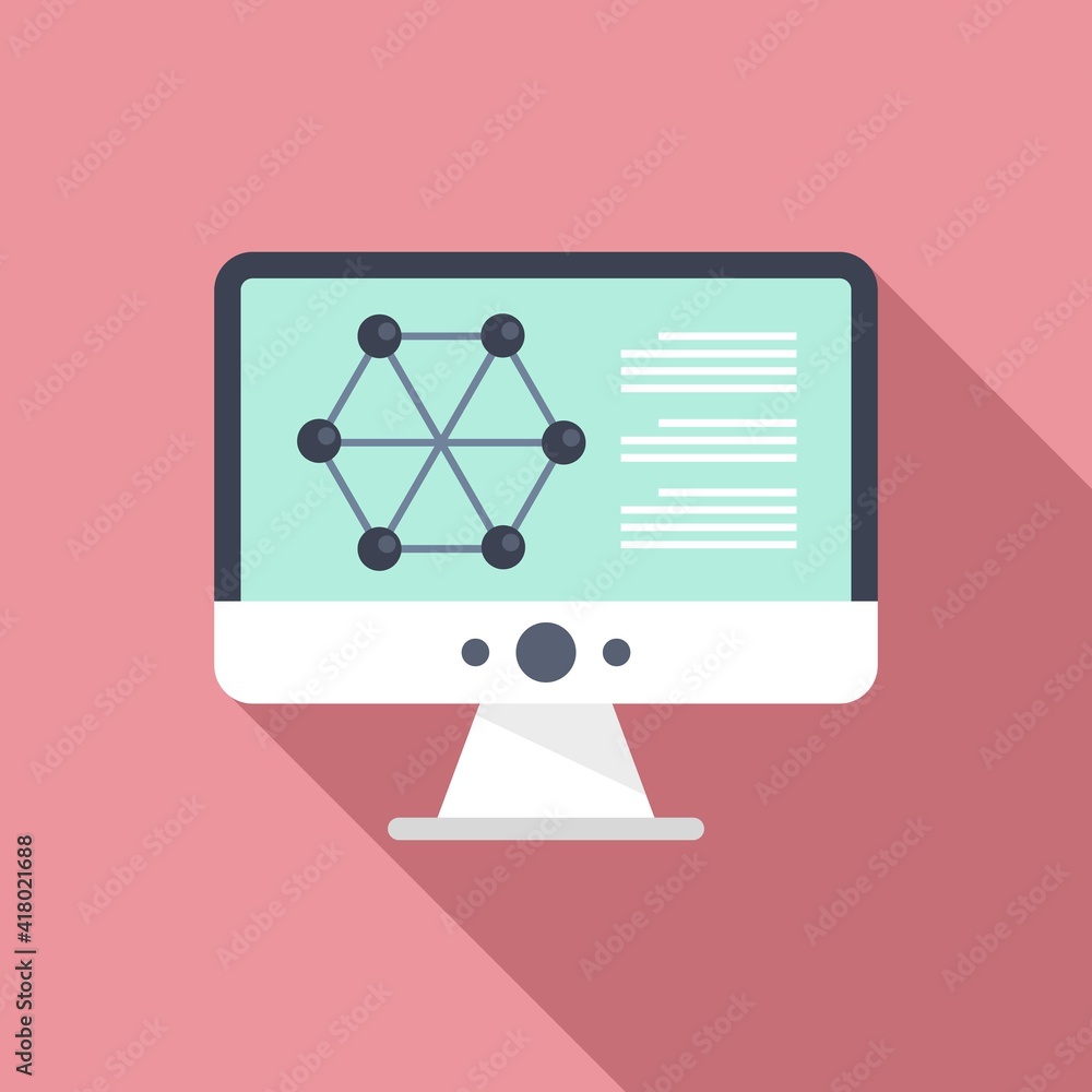 Poster nanotechnology computer icon. flat illustration of nanotechnology computer vector icon for web desig
