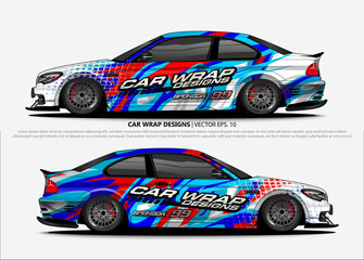 car wrap design. simple lines with abstract background vector concept for vehicle vinyl wrap and automotive decal livery
