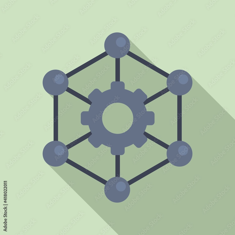 Aufkleber nanotechnology gear structure icon. flat illustration of nanotechnology gear structure vector icon f