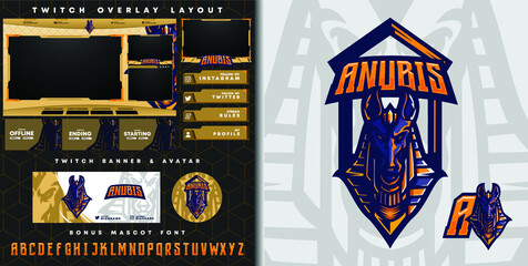 e-sport logo and streamer template of anubis perfect for e-sport team mascot and game streamer © Oka