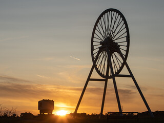 Wheel at sunset