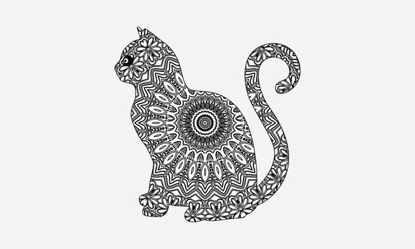 Cat Coloring Book For Kids And Adult  . Cat Coloring Page