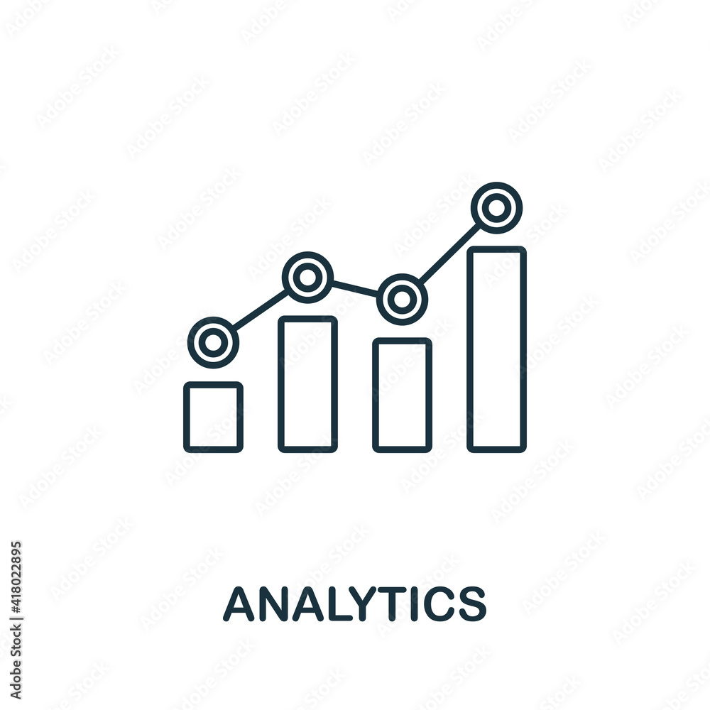 Poster analytics vector icon symbol. creative sign from seo and development icons collection. filled flat a