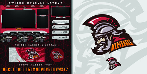 e-sport logo and streamer template of spartan knight perfect for e-sport team mascot and game streamer