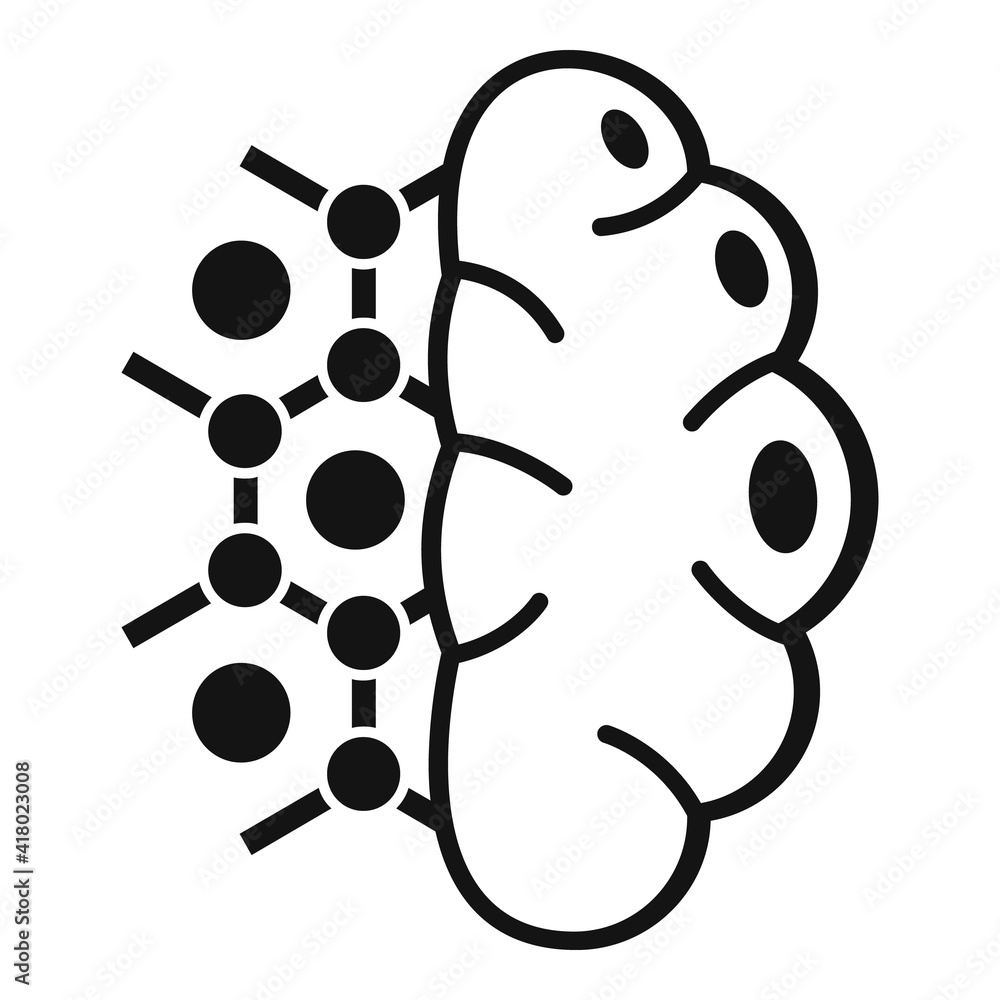Poster brain nanotechnology icon. simple illustration of brain nanotechnology vector icon for web design is
