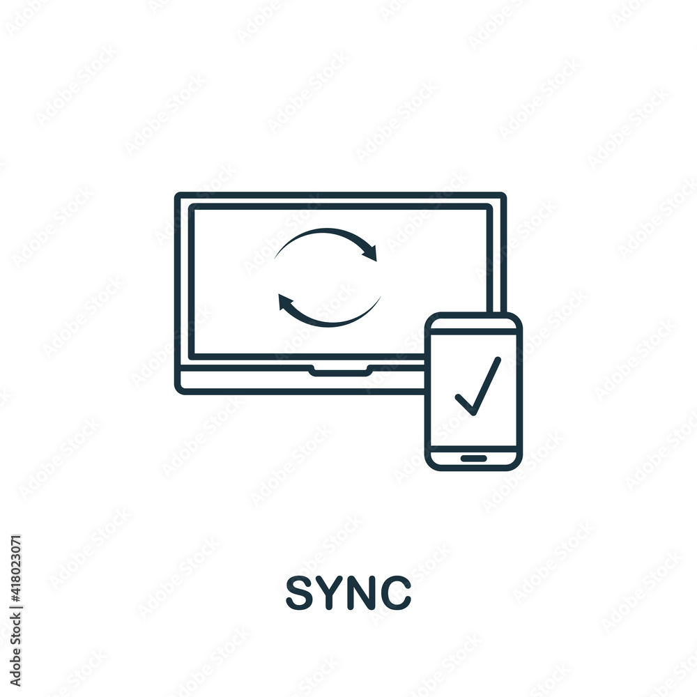 Poster sync vector icon symbol. creative sign from seo and development icons collection. filled flat sync i