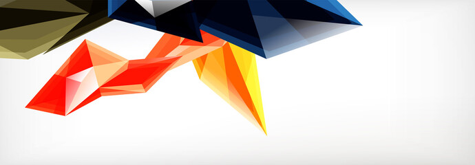 Vector 3d triangles and pyramids abstract background for business or technology presentations, internet posters or web brochure covers