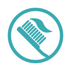 Toothbrush with toothpaste icon vector illustration design isolated