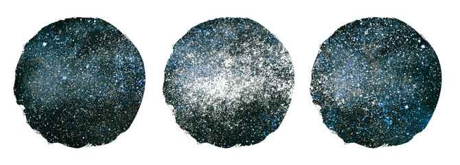 Romantic night sky background isolated on white background.  set