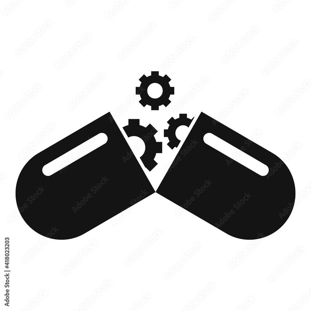 Poster nanotechnology capsule icon. simple illustration of nanotechnology capsule vector icon for web desig