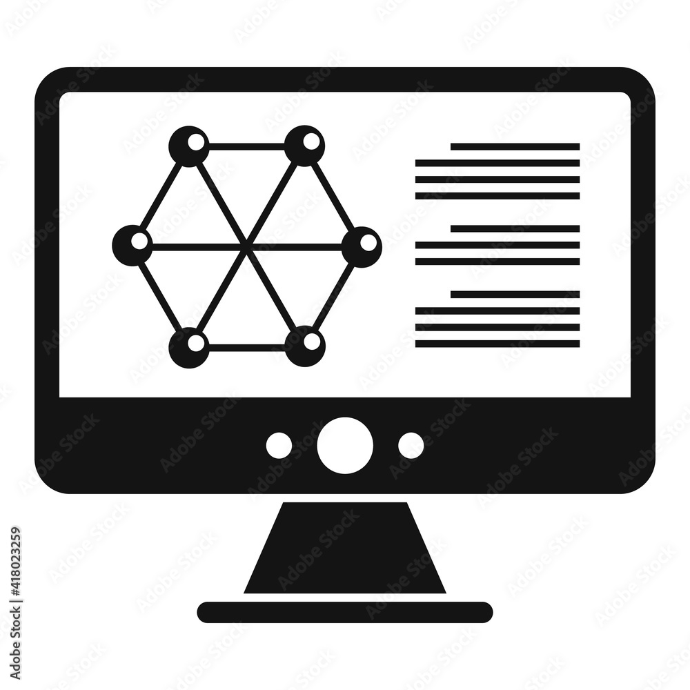 Poster nanotechnology computer icon. simple illustration of nanotechnology computer vector icon for web des