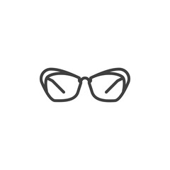 Fototapeta premium Sun glasses line icon. linear style sign for mobile concept and web design. Eyeglasses frame outline vector icon. Symbol, logo illustration. Vector graphics