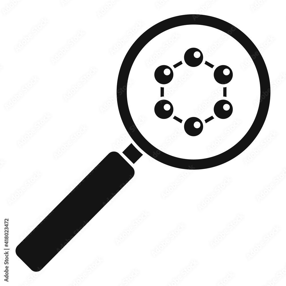 Aufkleber nanotechnology magnifier icon. simple illustration of nanotechnology magnifier vector icon for web d
