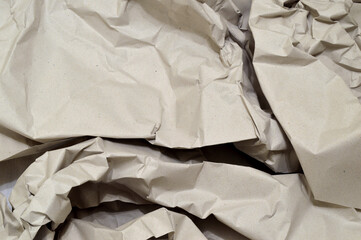 Crumpled packaging paper.