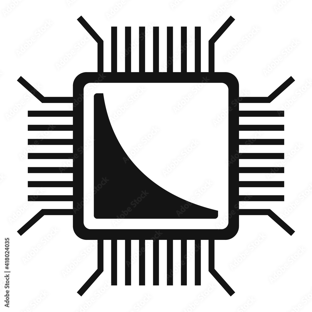 Poster nanotechnology pc microchip icon. simple illustration of nanotechnology pc microchip vector icon for