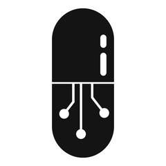 Nanotechnology medical capsule icon. Simple illustration of nanotechnology medical capsule vector icon for web design isolated on white background