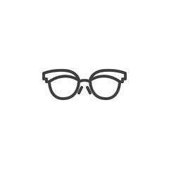 Fashion spectacles line icon. Sunglasses linear style sign for mobile concept and web design. Female glasses outline vector icon. Symbol, logo illustration. Vector graphics